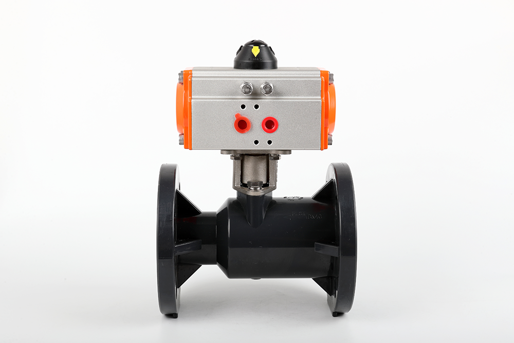 海口气动法兰一体球阀